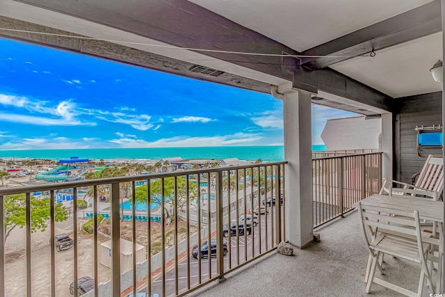 balcony with a water view