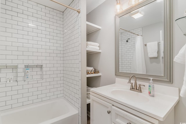 2604 S Bay St, Georgetown, SC 29440 - full bathroom featuring vanity and shower / bathtub combination with curtain