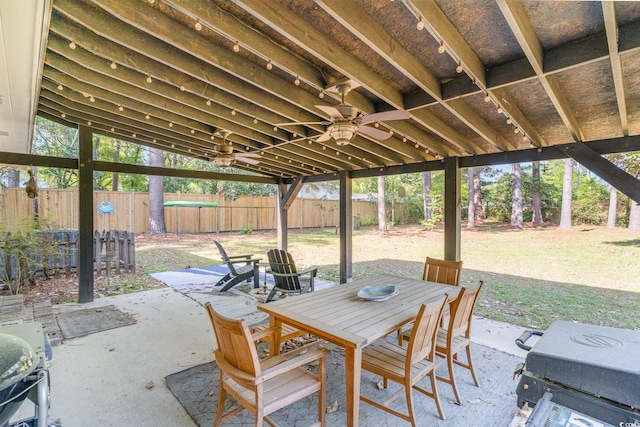 2604 S Bay St, Georgetown, SC 29440 - view of patio featuring outdoor dining space, grilling area, and ceiling fan