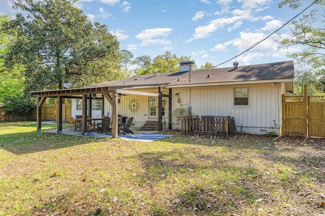 2604 S Bay St, Georgetown, SC 29440 - back of house featuring a patio area, crawl space, entry steps, and board and batten siding