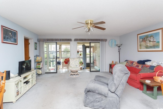 510 Fairwood Lakes Dr Unit 17-P, Myrtle Beach, SC 29588 - living area featuring a ceiling fan and carpet floors