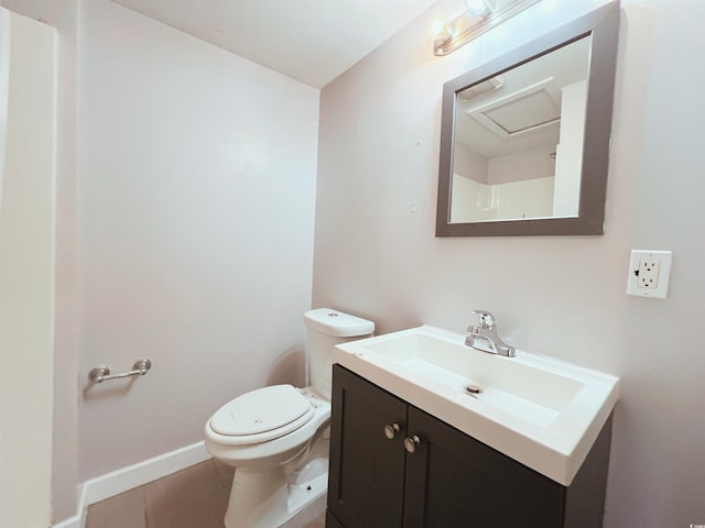 401 Alder St, Myrtle Beach, SC 29577 - bathroom with vanity, toilet, and baseboards