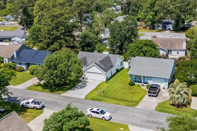 aerial view of residential area