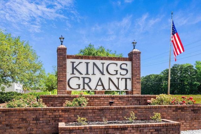 view of community sign