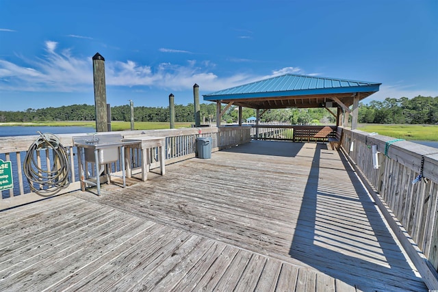 2191 Liberty Cir, Little River, SC 29566 - dock featuring a gazebo and a water view