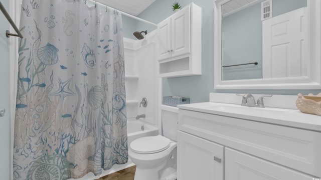 9501 Shore Dr Unit A-211, Myrtle Beach, SC 29572 - full bath with vanity, toilet, shower / tub combo, and wood finished floors