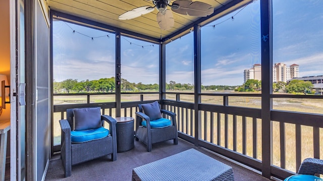 9501 Shore Dr Unit A-211, Myrtle Beach, SC 29572 - sunroom / solarium featuring ceiling fan