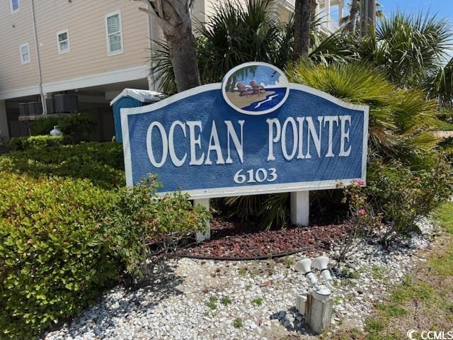 view of community sign