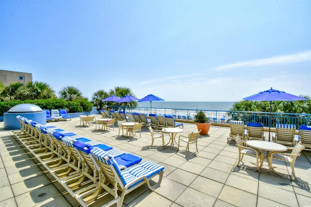 1105 S Ocean Blvd Unit 1144, Myrtle Beach, SC 29577 - view of patio with a water view