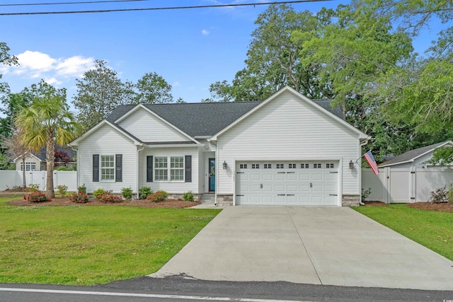 1307 Collins Park St, Conway, SC 29526 - single story home featuring concrete driveway, an attached garage, and a gate
