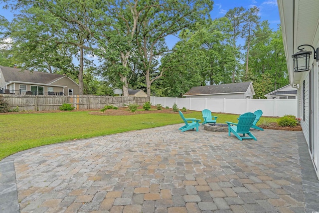 1307 Collins Park St, Conway, SC 29526 - view of patio / terrace with a fire pit