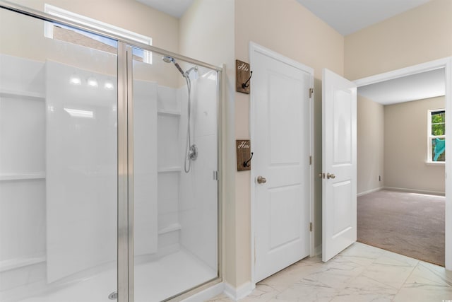 736 Flowering Branch Ave, Little River, SC 29566 - full bath with a stall shower and marble look tile flooring
