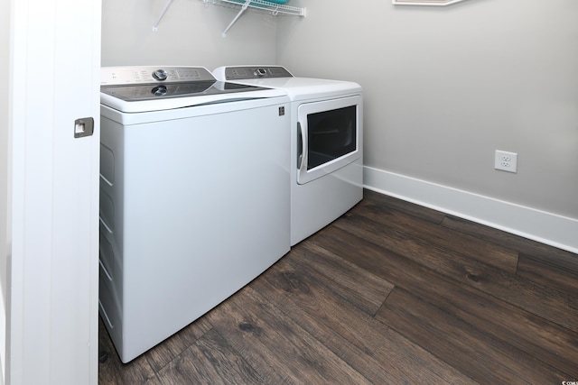 113B 11th Ave S, Surfside Beach, SC 29575 - laundry area with washing machine and dryer and dark wood-style flooring