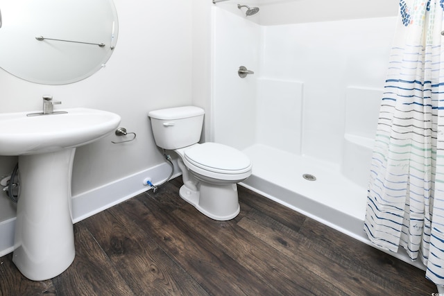 113B 11th Ave S, Surfside Beach, SC 29575 - full bath with a shower with shower curtain and wood finished floors