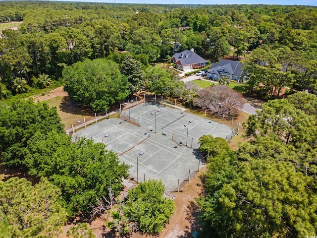 bird's eye view of a heavily wooded area