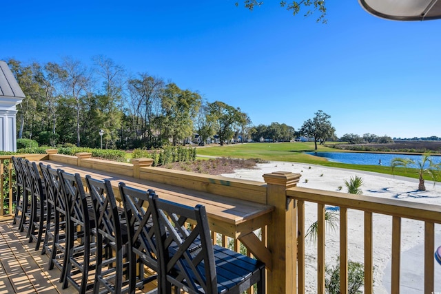 balcony with a water view
