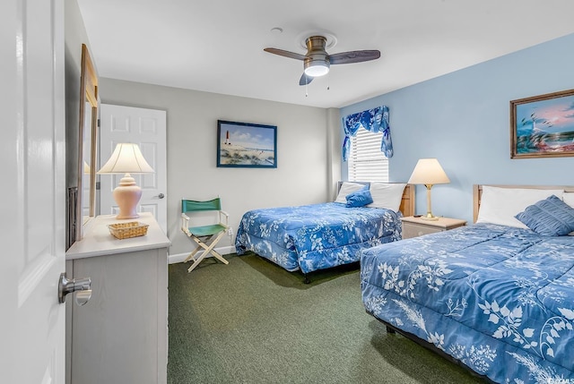 1690 N Waccamaw Dr Unit 103, Garden City Beach, SC 29576 - bedroom with carpet, ceiling fan, and baseboards