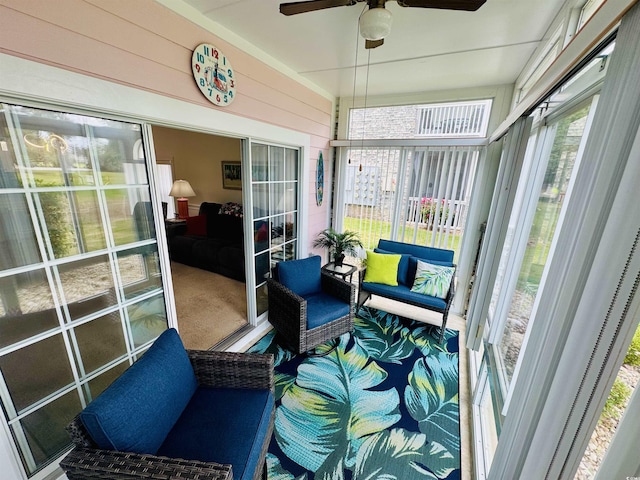 4783 Wild Iris Dr Unit 101, Myrtle Beach, SC 29577 - sunroom with a ceiling fan and healthy amount of natural light