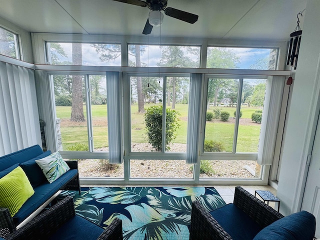 4783 Wild Iris Dr Unit 101, Myrtle Beach, SC 29577 - sunroom featuring a ceiling fan