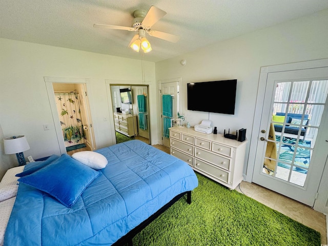 4783 Wild Iris Dr Unit 101, Myrtle Beach, SC 29577 - bedroom with multiple windows, a closet, a ceiling fan, and light tile patterned floors