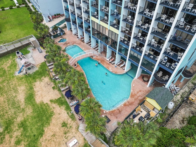 6804 N Ocean Blvd Unit 829, Myrtle Beach, SC 29572 - aerial view of a pool and apartment complex