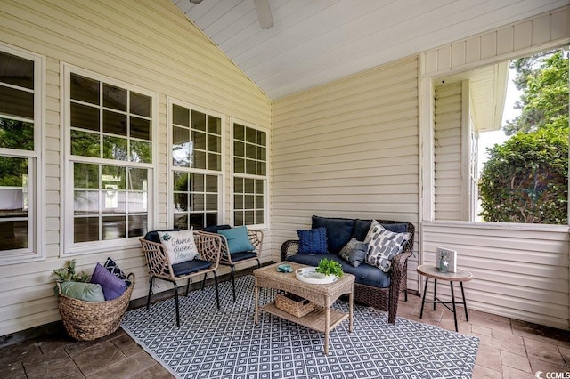 100 Woodlyn Ave, Little River, SC 29566 - view of patio / terrace with outdoor lounge area and ceiling fan
