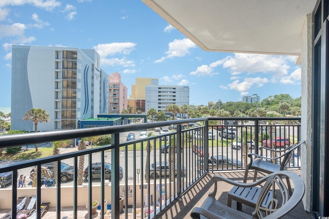 balcony with a city view