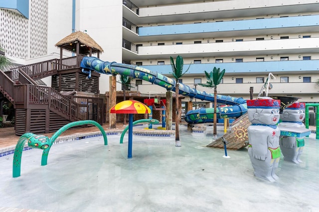 view of playground featuring stairway