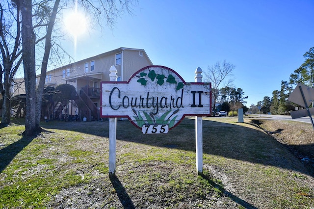 view of community sign