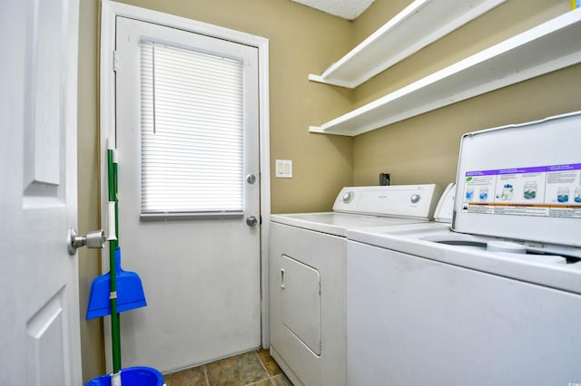 clothes washing area with independent washer and dryer