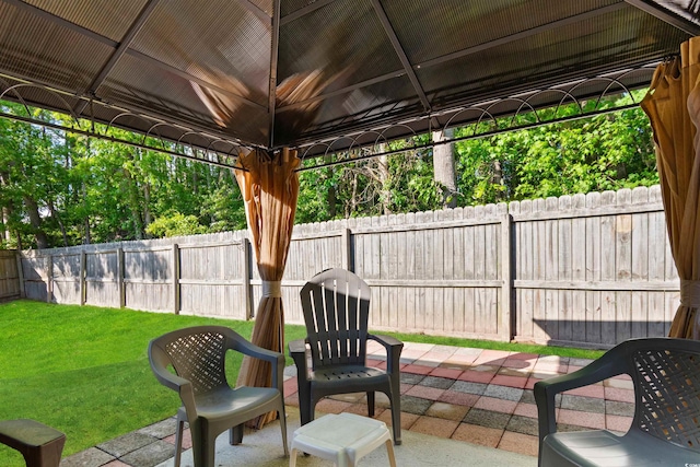 view of patio / terrace featuring a gazebo
