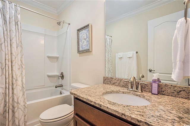 967 Henry James Dr, Myrtle Beach, SC 29579 - full bath featuring crown molding, toilet, vanity, and shower / bathtub combination with curtain