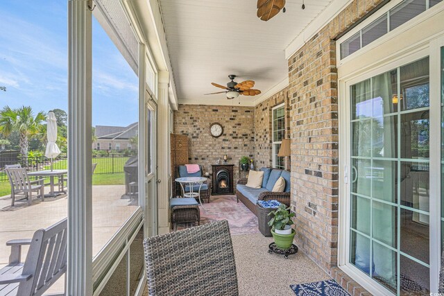 967 Henry James Dr, Myrtle Beach, SC 29579 - sunroom featuring ceiling fan