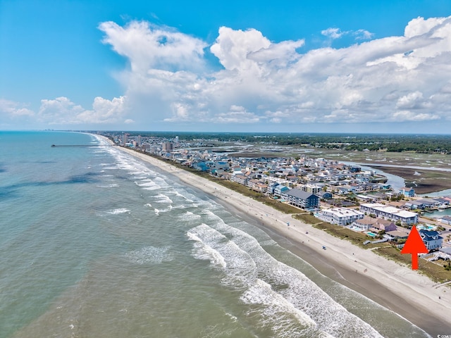drone / aerial view of expansive coastline