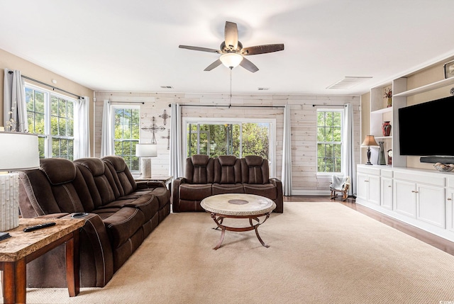 1367 Bermuda Grass Dr, Myrtle Beach, SC 29579 - living room featuring ceiling fan and light wood-style flooring