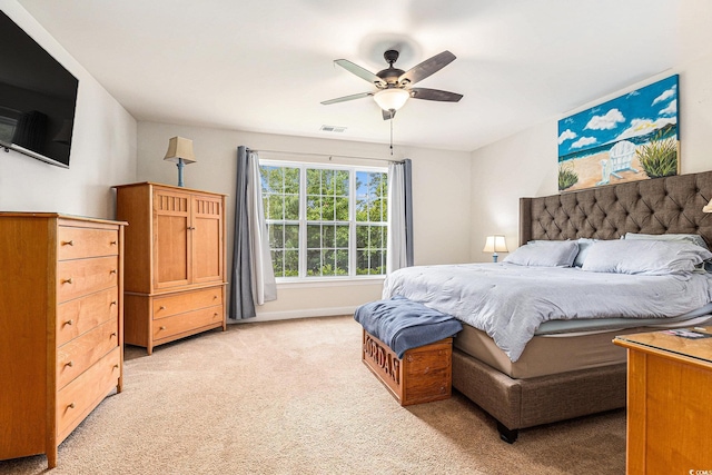 1367 Bermuda Grass Dr, Myrtle Beach, SC 29579 - bedroom featuring light carpet, ceiling fan, and baseboards