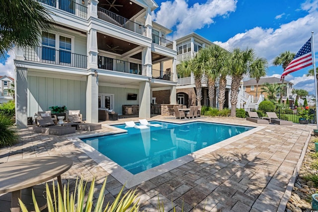 4832 Williams Island Dr, Little River, SC 29566 - outdoor pool featuring outdoor lounge area and a patio
