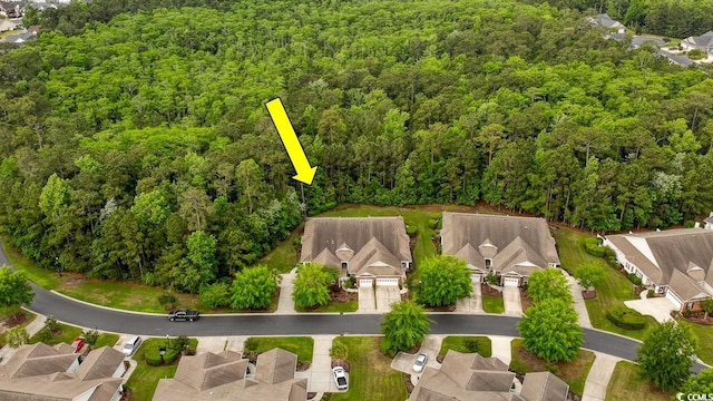 aerial perspective of suburban area featuring a forest