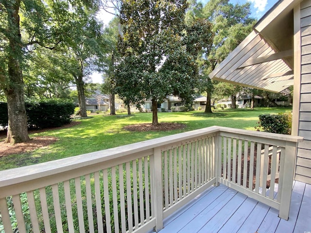 306 Westbury Ct Unit 2-B, Myrtle Beach, SC 29572 - wooden deck featuring a lawn