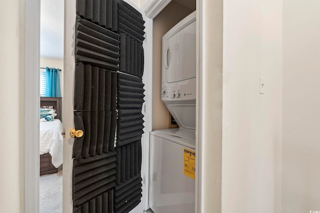 3008 Church St Unit D3, Myrtle Beach, SC 29577 - clothes washing area featuring stacked washer and clothes dryer