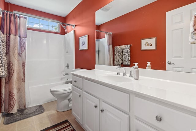 347 Kessinger Dr, Surfside Beach, SC 29575 - full bathroom featuring toilet, vanity, shower / bath combo, and tile patterned floors