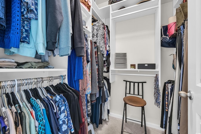 spacious closet with carpet flooring