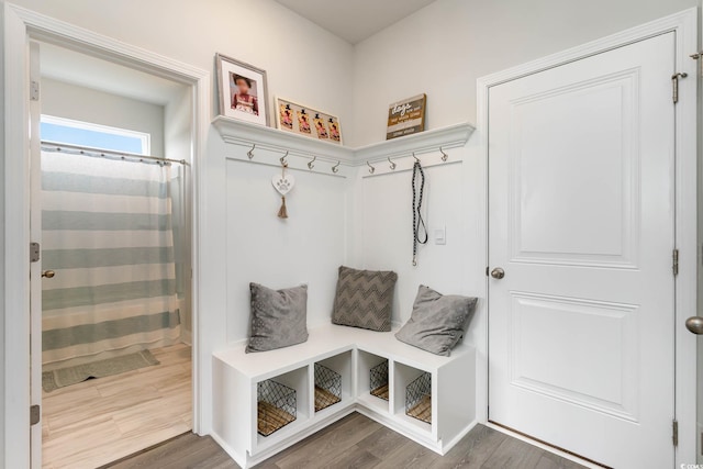 814 Belle Dr, North Myrtle Beach, SC 29582 - mudroom featuring wood finished floors