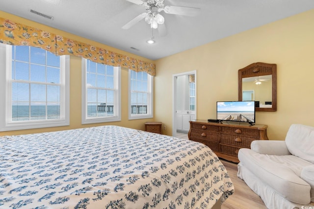 17 N Seaside Dr, Surfside Beach, SC 29575 - bedroom featuring light wood-type flooring and ceiling fan
