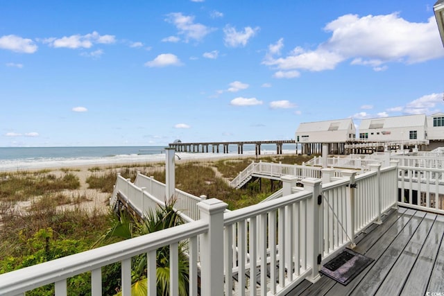 17 N Seaside Dr, Surfside Beach, SC 29575 - deck featuring view of water and beach
