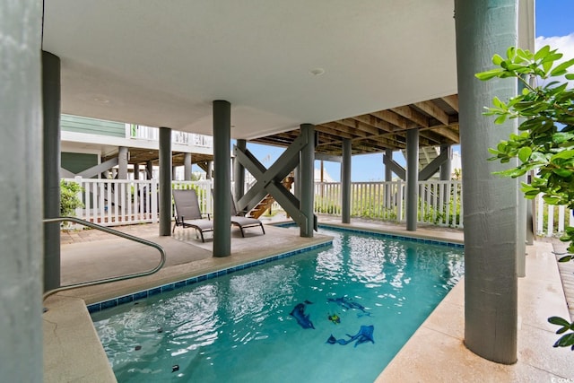 17 N Seaside Dr, Surfside Beach, SC 29575 - indoor pool with a patio