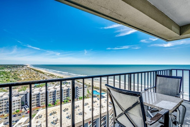 5905 S Kings Hwy Unit 1717, Myrtle Beach, SC 29575 - balcony featuring view of water and beach