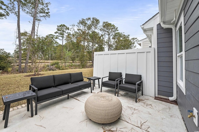 view of patio featuring an outdoor living space