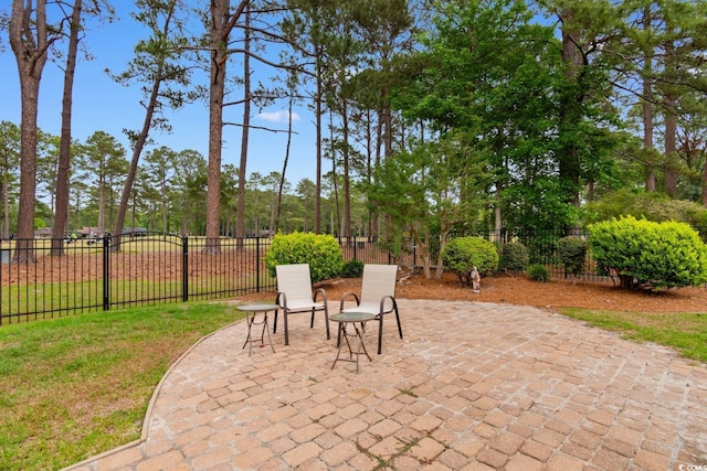 8207 Timber Ridge Rd, Conway, SC 29526 - view of patio / terrace featuring fence and view of wooded area