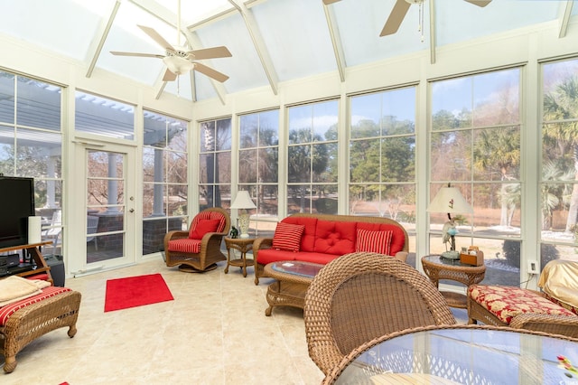 4608 Grovecrest Cir N, Myrtle Beach, SC 29582 - sunroom / solarium with a ceiling fan, an outdoor living space, and plenty of natural light
